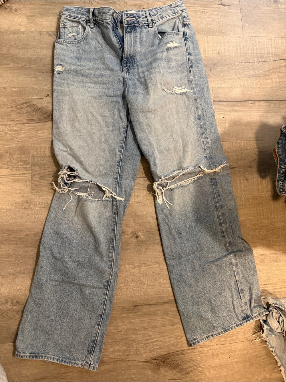 PacSun Light Blue Distressed Wide-Leg Jeans